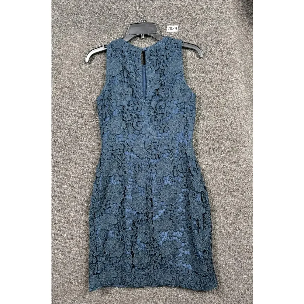 J. Crew Sheath Dress Womens Size 2 Caribbean Blue Lace Sleeveless Style C7152